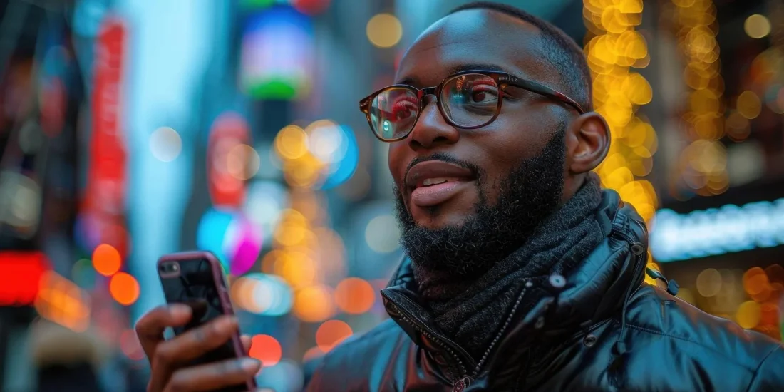 Man betting in his phone